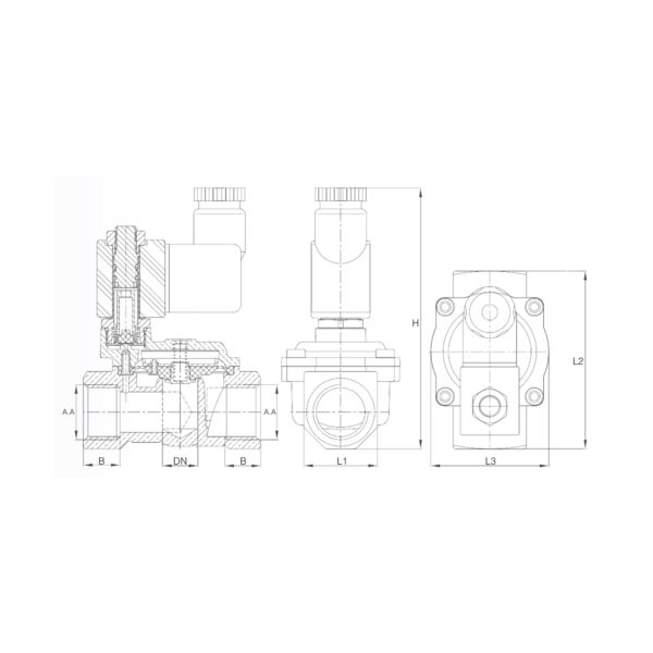 01EV05-24VDC - ELETTROVALVOLA OSMOSI 24VDC IN PLASTICA SOLENOIDE BOBINA