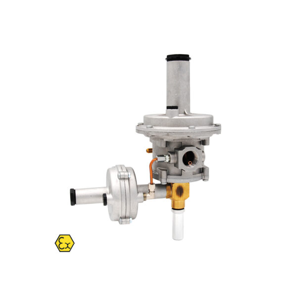 Double Membrane Closing Regulator with Filter and Shut-Off Valve for Maximum Downstream Pressure