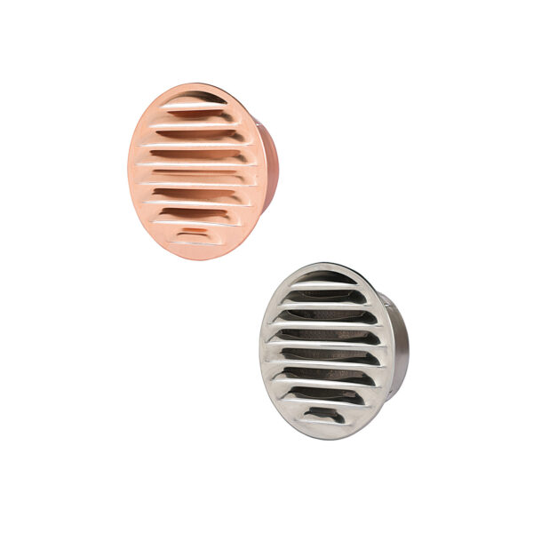 Round Recessed Grilles in Copper and Aluminium