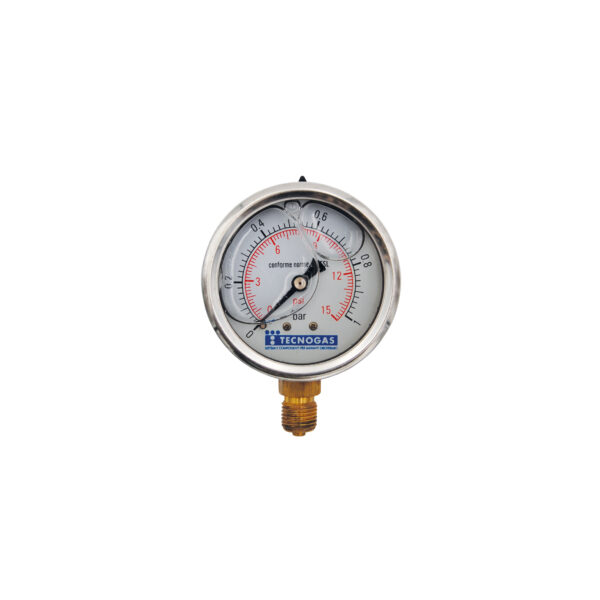 Manometro per Gas/Acqua Ø 63, In Bagno di Glicerina