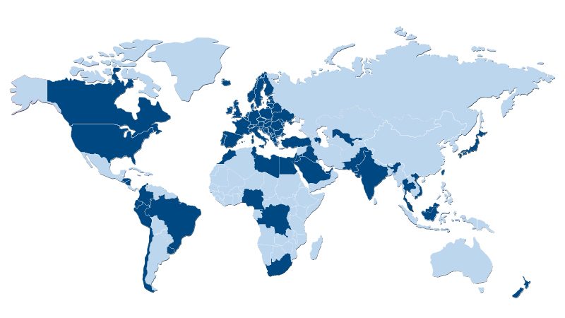 Tecnogas mondo paesi mappa